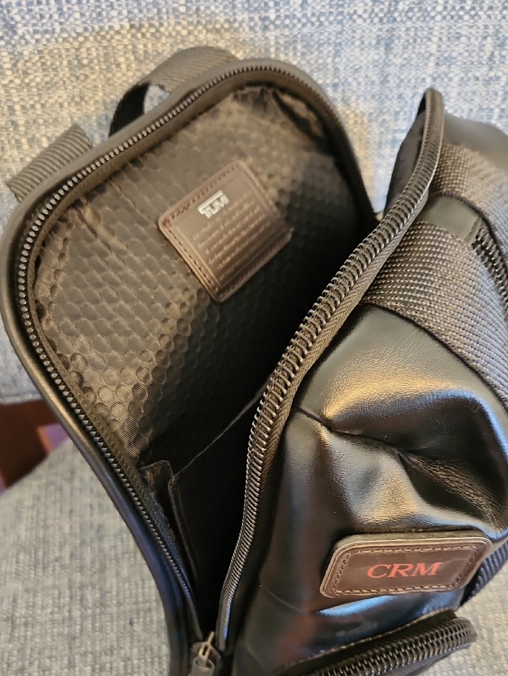 TUMI Alpha Bravo Monterey Black Leathee Sling Backpack - Men's Travel Bag - Picture 6 of 6